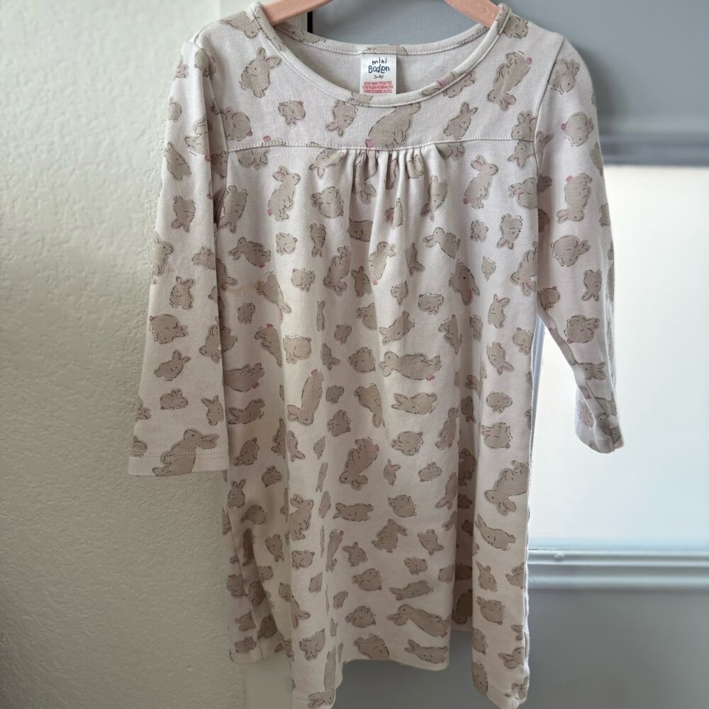 Mini Boden Girls Bunny Nightgown – Size 3-4Y